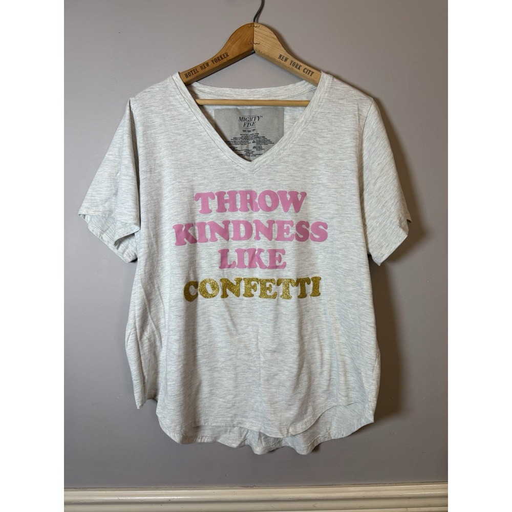 Mighty Fine T-shirt XL gray Short Sleeve‎ t shirt throw kindness like confetti